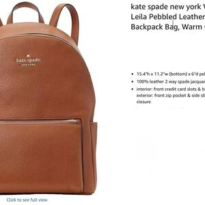 Kate Spade Leila Pebbled Leather Backpack - Warm Tan
